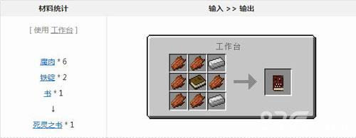 我的世界死灵之书合成表