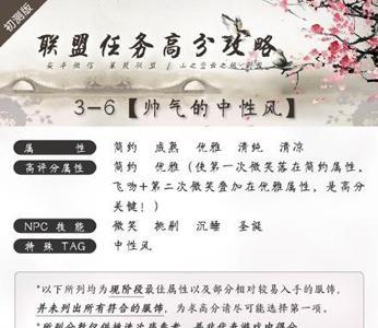 奇迹暖暖联盟委托3-6搭配（奇迹暖暖搭配师联盟6-5）
