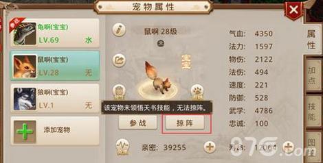 问道手游宝宝掠阵是什么意思（问道手游宝宝伤害和什么有关）