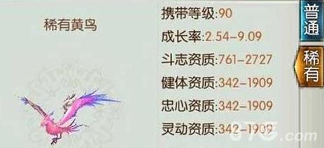 诛仙手游稀有黄鸟加点