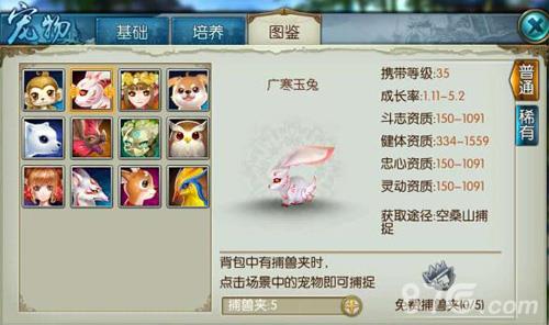 诛仙手游玉兔怎么获得（诛仙手游稀有玉兔）