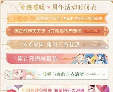 奇迹暖暖周年庆是五月几号（奇迹暖暖五周年庆套装）
