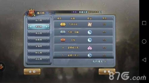 倚天屠龙记手游等级排行榜
