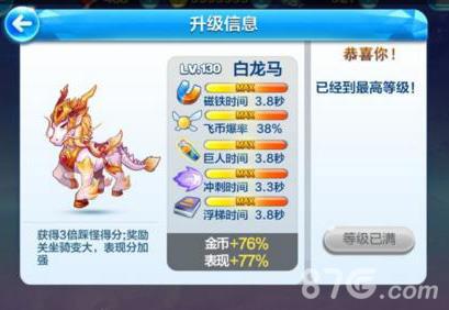 天天酷跑白龙马属性