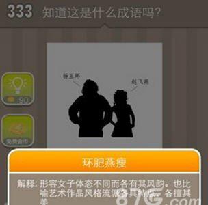 杨玉环赵飞燕打一成语
