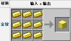 我的世界金块怎么做